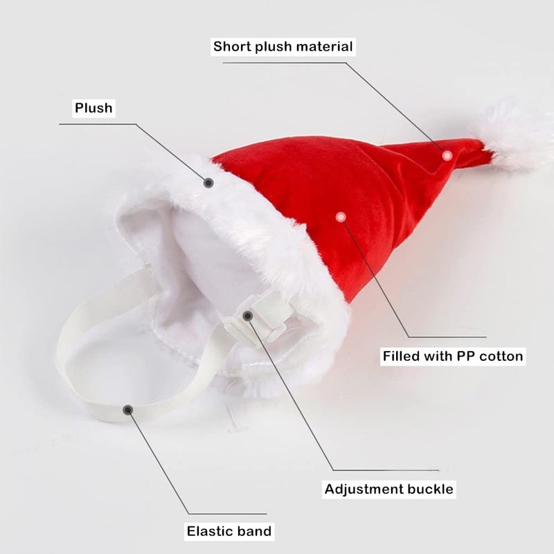 Wiz BBQT Adjustable 3D Christmas Santa Hat for Dogs Cats (Large) - Image 4